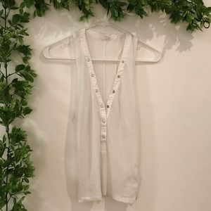 Classic White Button Down Tank